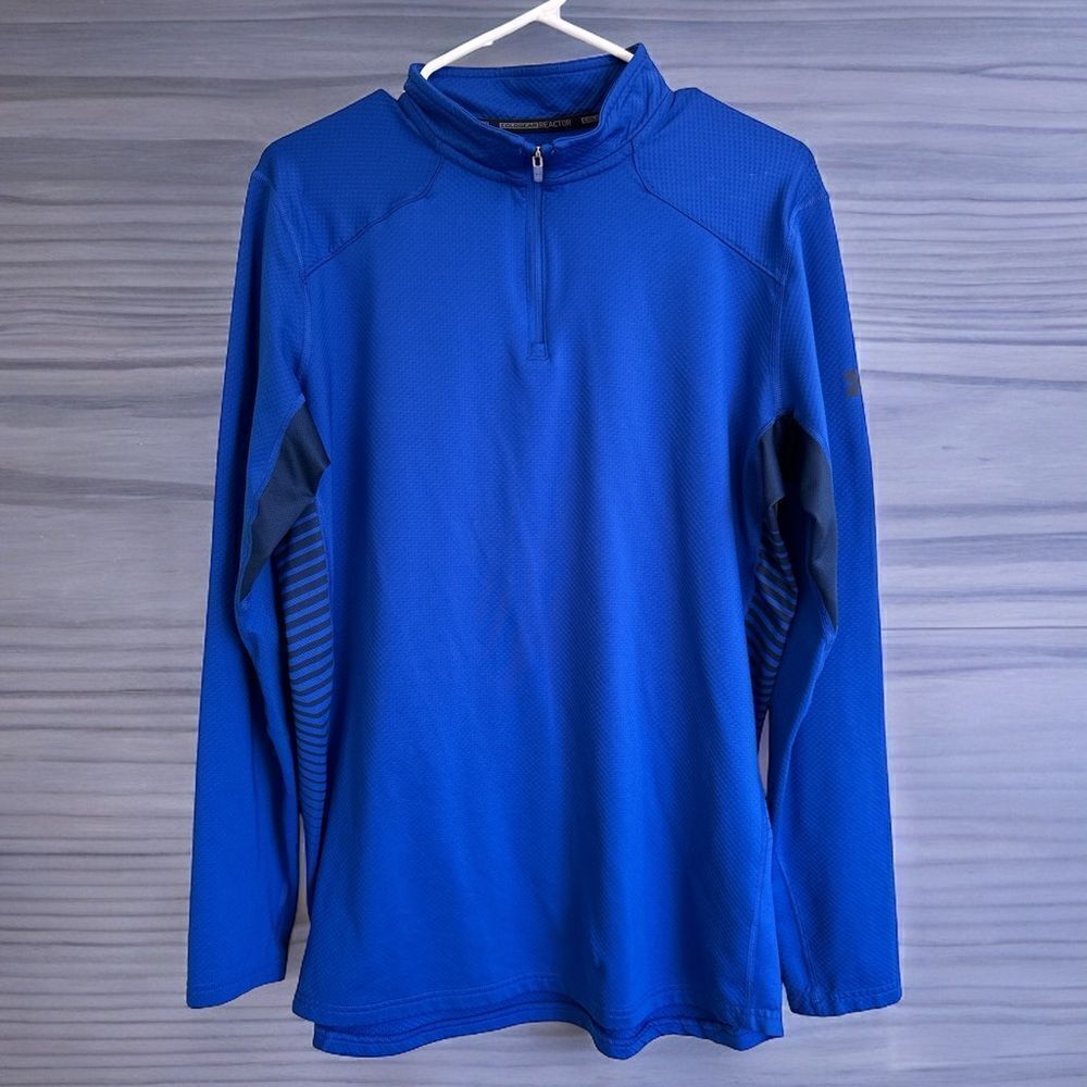 UA Under Armour Blue Black Quarter Zip L